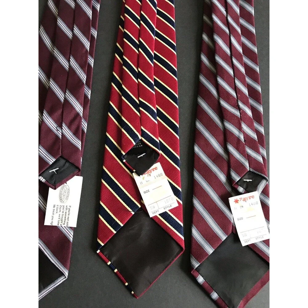 Vintage Youth Boys Neck Clip Ties Lot Of 3 Striped Ties  New